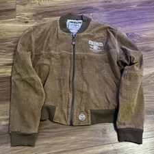 Nickelson Mens Vintage 90s Brown Comfort Fit Leather Jacket Size M