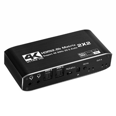 2x2 4K HDMI Matrix Switcher 2 in 2 out Splitter Video Matrix Adapter For PC TV