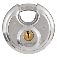 Stainless Steel 60mm Keyed Discus Padlock W/ 5/8in Shackle