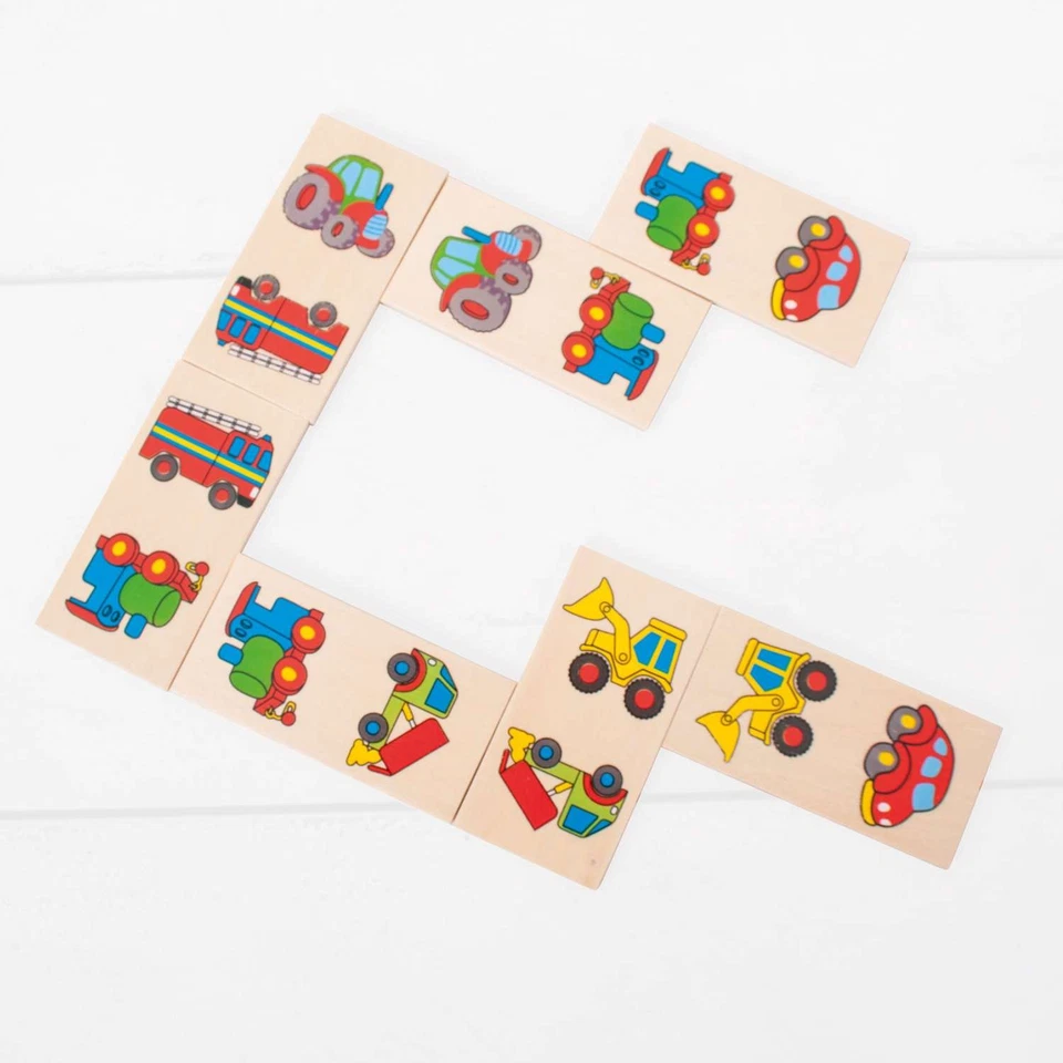 Bigjigs Toys Wooden Dominoes (Transport) with Storage Box - Image 3 of 4