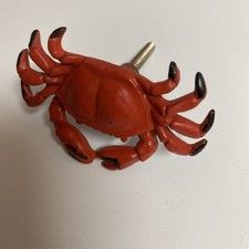 Antique-Inspired Red Hermit Crab Metal Drawer Pulls Handles (Set of 10). 