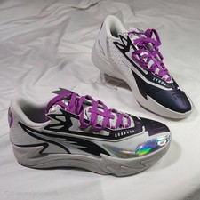 Puma SCOOT ZEROS II Sterling Men's Feather Gray-Wild Berry Basketball Shoes 10.5