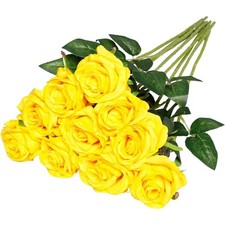 künstliche Seidenrosen Blumenstrauß Hochzeit Dekoration Party Garten 10 Stück