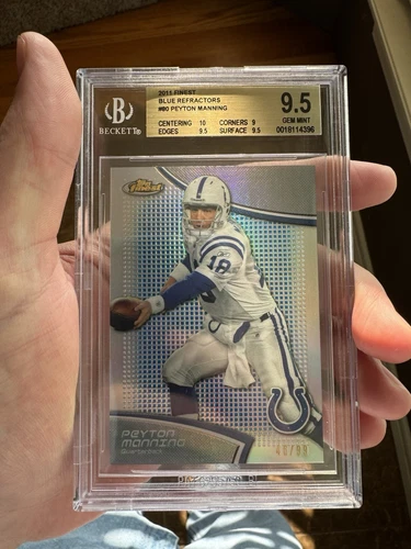 Peyton Manning 2011 Topps Finest /99 Blue Refractor SP HOF Colts BGS 9.5