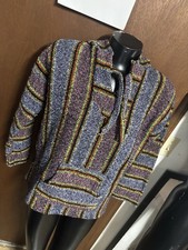 Artesanias Mexican Poncho Hoodie Baja Surfer Womens Kids Youth M Blue Purple Rug