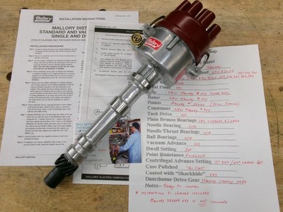 Mallory Dual Point Distributor Chevy NEW Cap Rotor Set Up on ...