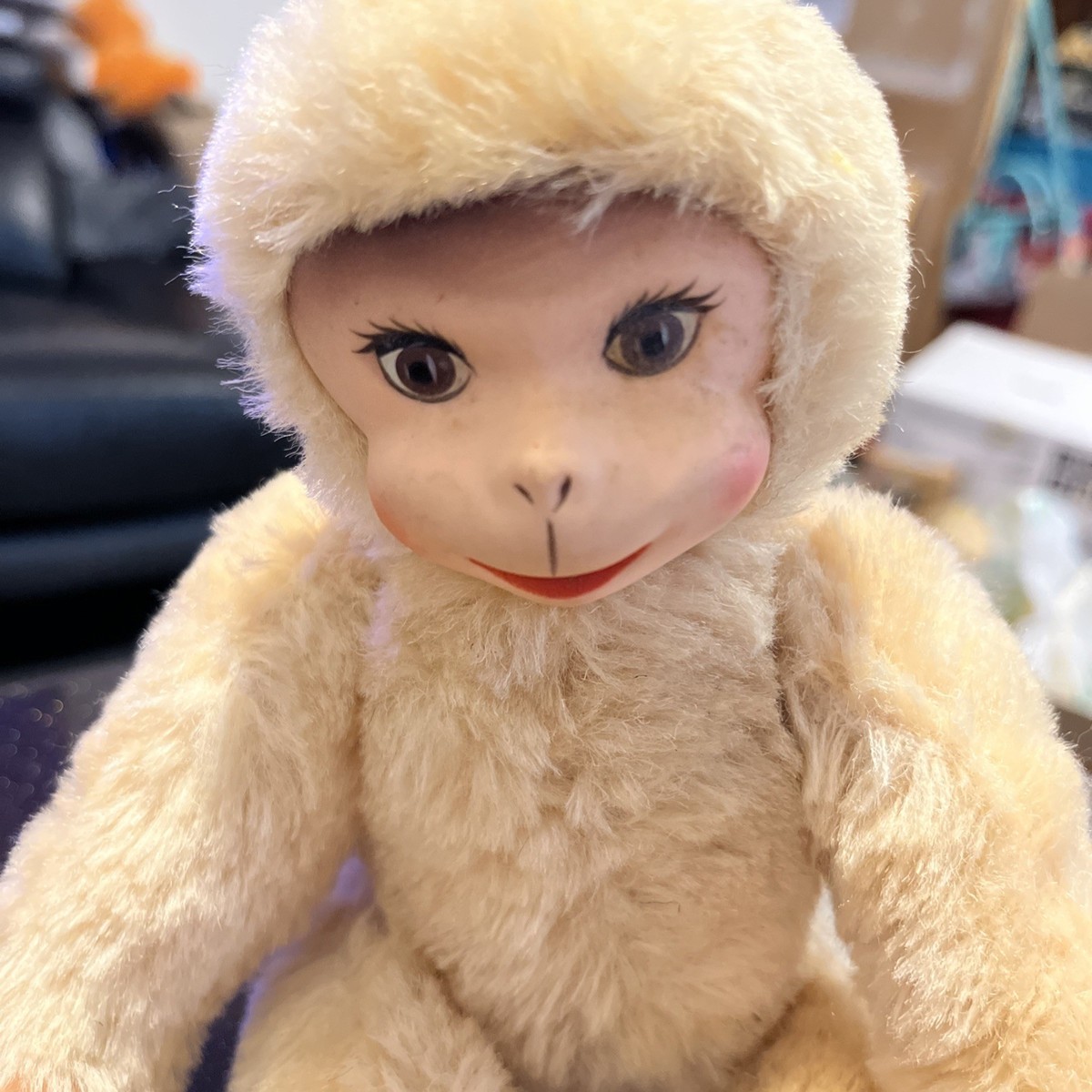 1960年代SCHUCO ビンテージ・モンキー ソフビ・フェイス27cm Vintage Schuco Toy Mohair Monkey Retro 1960's Jointed Bear 26cm