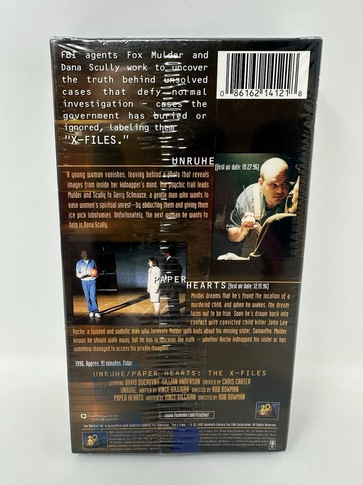 The X-Files Season 4 Vol. 20 (VHS 1999) Unruhe and Paper Hearts Horror *NEW* - Image 2 of 4