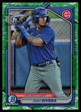 JOSH RIVERA 2024 BOWMAN CHROME PROSPECTS LUNAR GLOW REFRACTOR RC CHICAGO CUBS