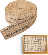 Craft Jute Webbing Tape 10 Yards Roll Natural Burlap with Red Stitching for Up