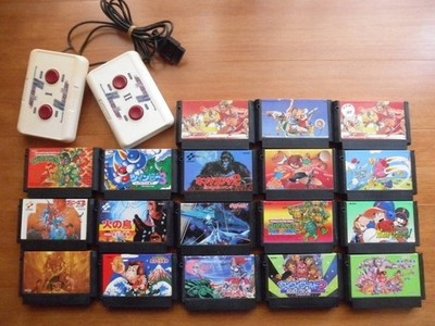  Konami FC Cartridges Lot of 18 and Hyper Shot Tested Working Famicom Japan 