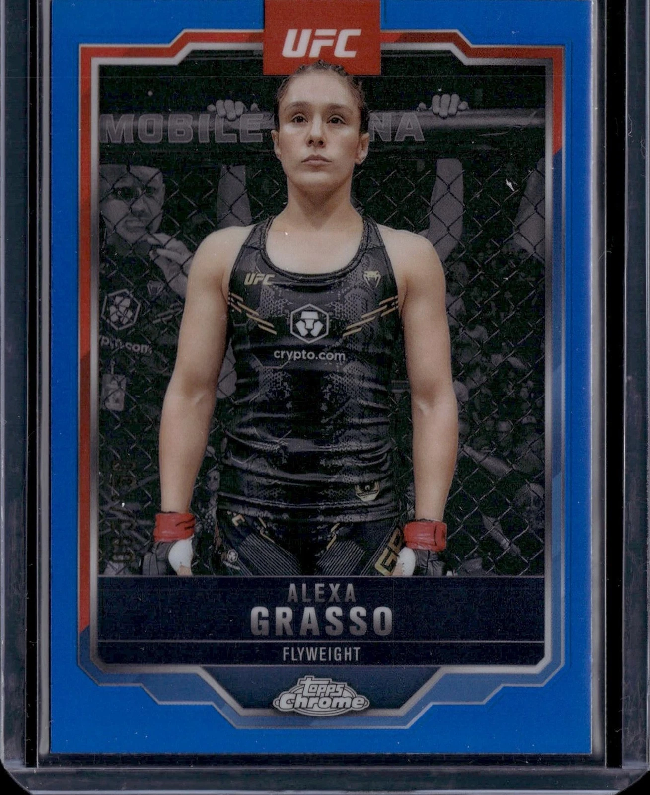 2025 Topps Chrome UFC #14 ALEXA GRASSO BLUE REFRACTOR /150 SP MINT!