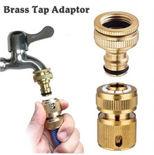 Brass Garden Hose Connector Tap Fittings Quick Connect Spray Nozzle Adapter UK