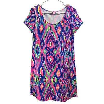 Lilly Pulitzer Tammy Neon Luminescent UPF 50 Short Sleeve Dress Small