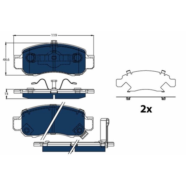 TRW Electric Blue BremsbelÄGe Satz Vorne Passend FüR Honda Insight | GDB3376BTE-image