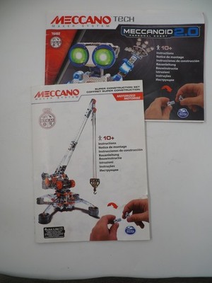 Meccano Meccanoid 2.0 16402 + Super Construction Set Manuals Lot Spin Master