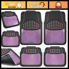 Stylish Black Pink Car Floor Mats - Heavy Duty Anti-slip Girly Mats For Suv V Stylish Black Pink Car Floor Mats - Heavy Duty Anti-slip Girly Mats For Suv V