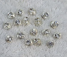 Lot Of 17 Snap Fasteners Rhinestone Like Prong Snap Buttons for Sewing Crafting