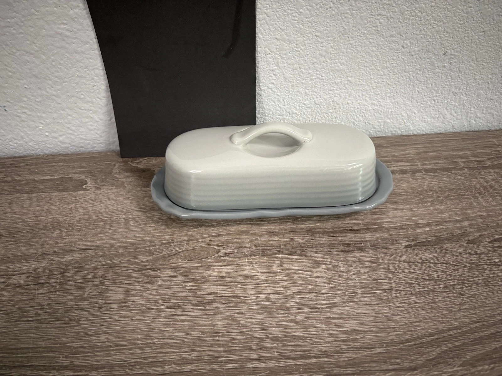 Chantal Fade Gray Covered Butter Dish 93-TVBD-R Ceramic
