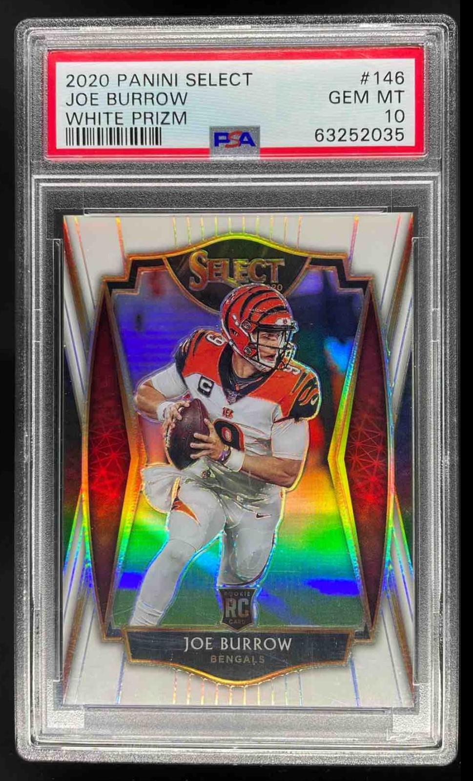 2020 Panini Select Joe Burrow White Prizm /35 RC Premier #146 PSA 10 Gem Mint