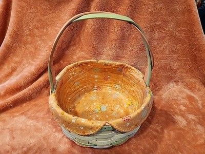 Longaberger 2010 WHITEWASHED EASTER BASKET  TWISTED HANDLE  PROTECTOR  & LINER