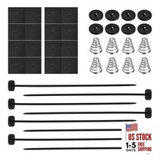 2 Set Car Electric Fan Mounting Kit, Electric Radiator Fan Zip Ties Clips Black