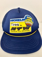 Vintage Michelin Tires By NTW Blue Snapback Mesh Hat Hot Air Balloon