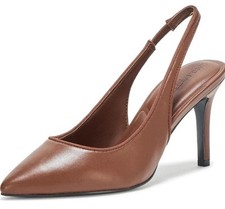 Karl Lagerfeld Rosalyn Slingback Pump cognac brown leather US10M EU41. 3504-1