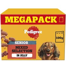 Pedigree 40, 80 or 120 x 100g Senior Wet Dog Food Pouches Mixed Selection