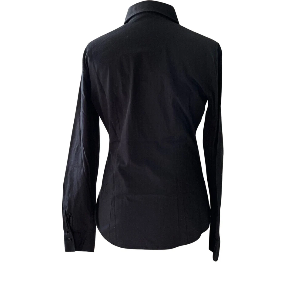 Blusa Top Naracamicie Botón Abajo Elástica Negra Cuello en V EE. UU. Talla 3 Italia Foto 3 de 4