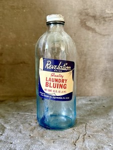Vintage Revelation Laundry Bluing Pint Bottle - HN Crosby - Pittsburgh
