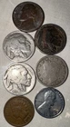 Lot of 7 Coins Buffalo Nickel Indian Head Penny Steel Penny V Nickel