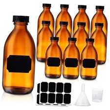 12 Pack 8 OZ Amber Glass Bottles for Vanilla Extract, 250 ML 12.0 Classic