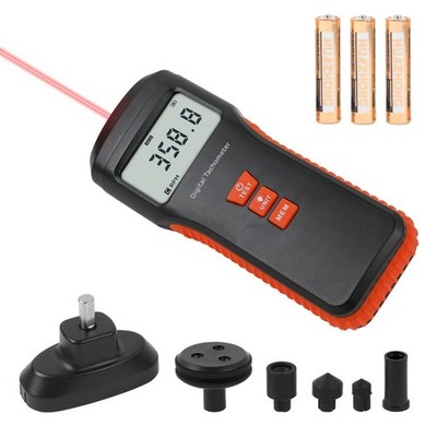 Contact Non-Contact Digital Laser Photo Tachometer 1.099999RPM 4 Probes