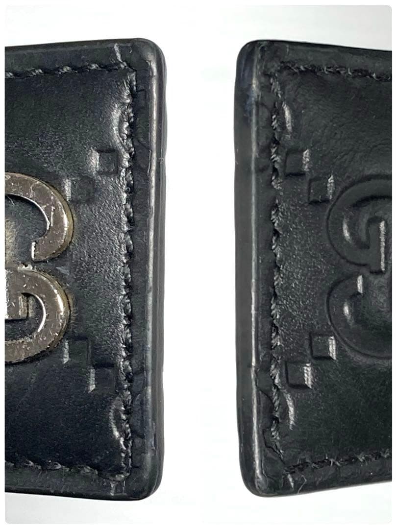 Gucci Shima Leather Key Ring Interlocking Black w… - image 8