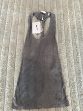 Helmut Lang Grey Lavender Rib Twist Tank Top Womens M Petite Racerback NWT