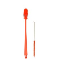 2pc Long Handle Silicone Glass Plastic Bottle Clean Brush Set Straw Pipe Cleaner