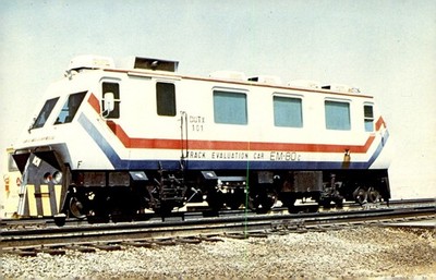 DOTX 101 Rail Test Vehicle on D.O.T. Test Track, 1980 Postcard