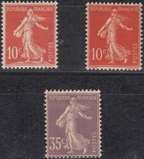 FRANCE 1906 Yvert 134, 135, 136 Neuf * (ref#24083)