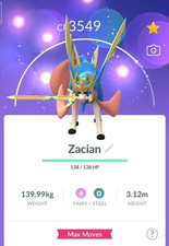 Pokemon Crowned Sword Zacian Ievel 50, 3 Skill - Trading 20K or Unregistered 1M