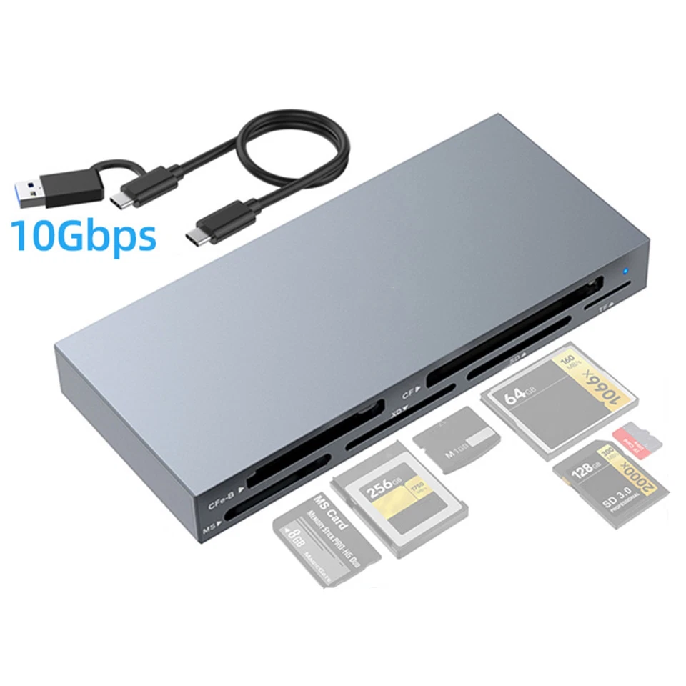 6-IN-1 USB 3.2 Gen2 10Gbps CFexpress Type B/CF/MS/XD/SD/TF Multi Card Reader new - Image 3 of 4