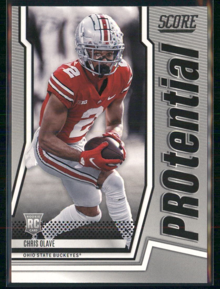 Chris Olave #P-CO Football Cards 2022 Panini Score Protential trading card — raw and PSA graded price guide