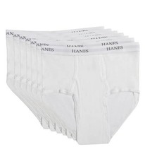 Hanes 7764W7 Premium Cotton Full-Cut White Briefs - 7 Pack