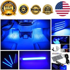 Universal Fit 4-piece Led Car Interior Light Strip - Easy Install Bluetooth