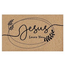 Christian Jesus Loves You Welcome Door Mat, Religious Christian Prayer Bible ...