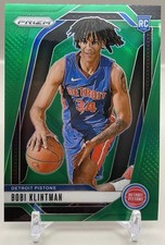 2024-25 Panini Prizm Green Prizm Rookie Bobi Klintman Detroit Pistons card #266