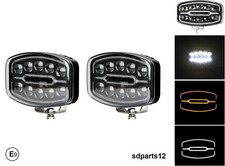 2 Fari Profondità Supplementari LED 12-24V 55W 2200Lm +Posizione Ambra/Bianco E9