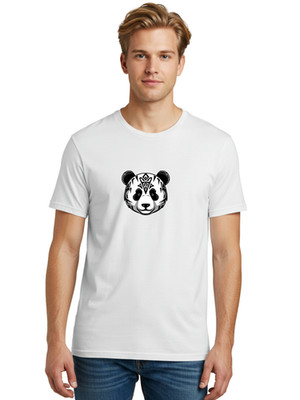 Panda-Head-6 Mens Graphic Tee, 100% Cotton, Casual Summer Wear