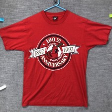 Vintage St Louis Cardinals Shirt Mens L Red MLB Baseball Screen Stars Best 100th