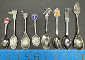 Souvenir Spoons Lot of 8 Assorted Vintage - Pewter, Apollo, Jimmy Carter, States
